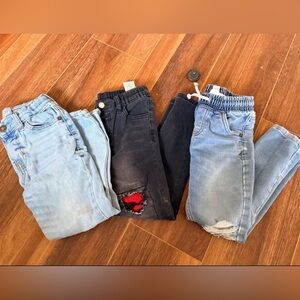 Stylish Kids Denim Jeans Set - Blue, Black, Light Blue